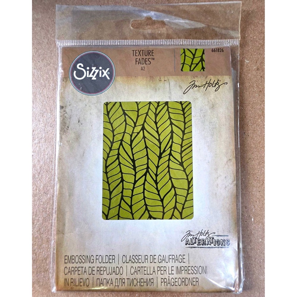 Tim Holtz Leafy Texture Fades Embossing Folder A2 Size - Leaves 661826 Sizzix